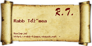 Rabb Tímea névjegykártya